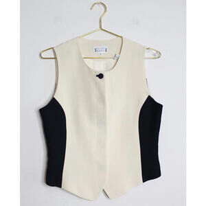 VTG Villa Roma Black Cream Silk Vest - 6